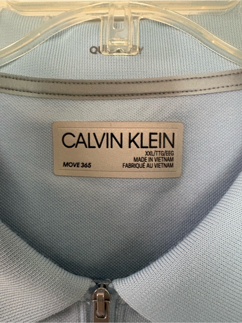 Calvin Klein Men’s Light Blue Zip Polo